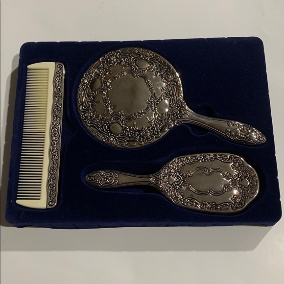 Other - Vintage Silver Vanity Set with Comb new in box
